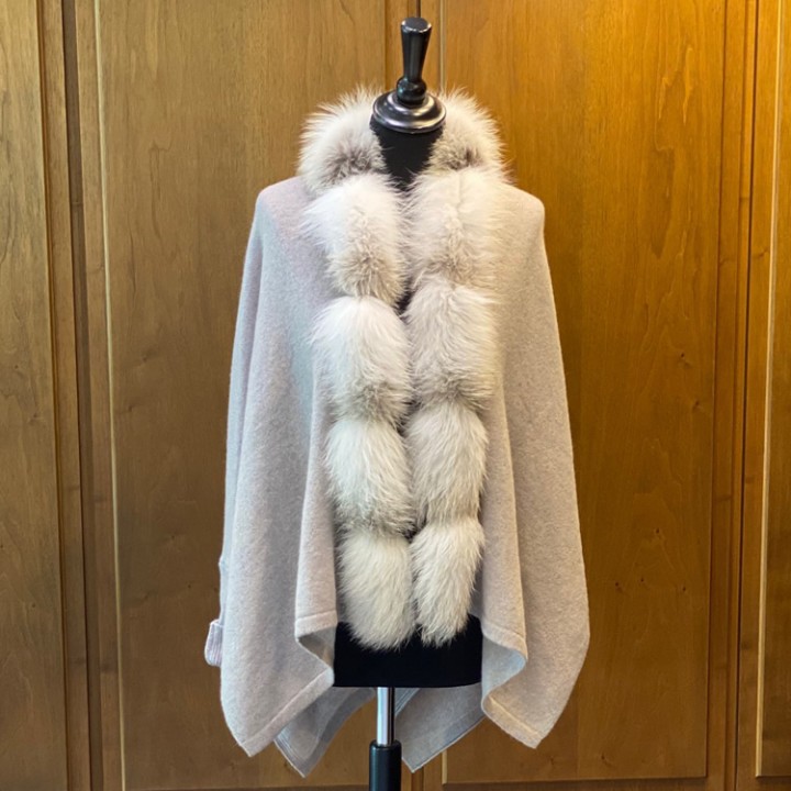 Cashmere Capejacke mit Snowtop Fuchs